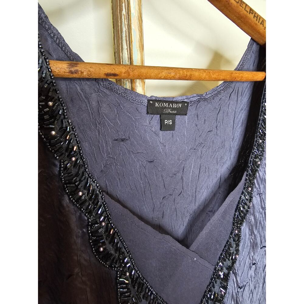 Komarov Blue Sleeveless lightweight Handkerchief Hem Ladies Dress size Small - Picture 5 of 13